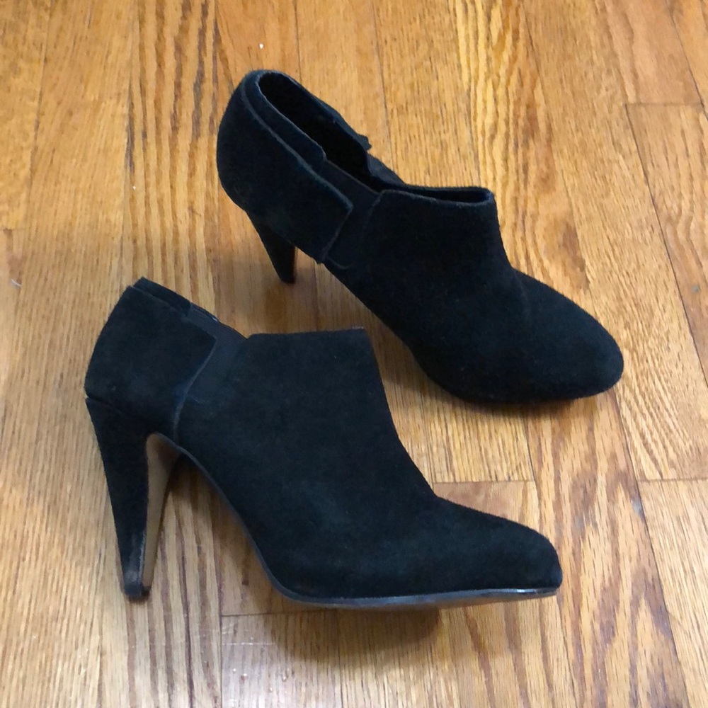 Black suede booties size 9